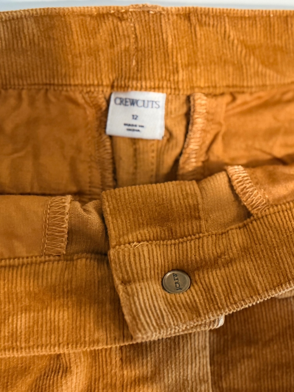 J. Crew Crewcuts Girls Corduroy Mini Skirt w/ Pockets in Saddle Brown Size 12 - Picture 6 of 9